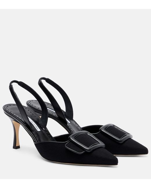 Manolo Blahnik Black Mayslibi 70 Slingback Pumps