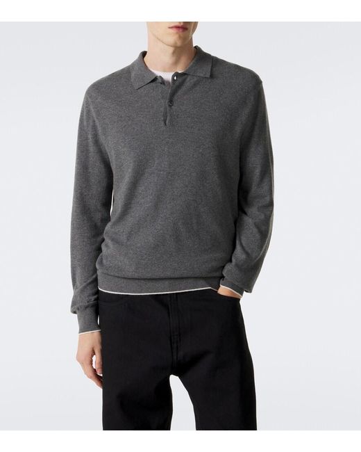 arch4 Gray Mr Swansea Cashmere Polo Sweater for men