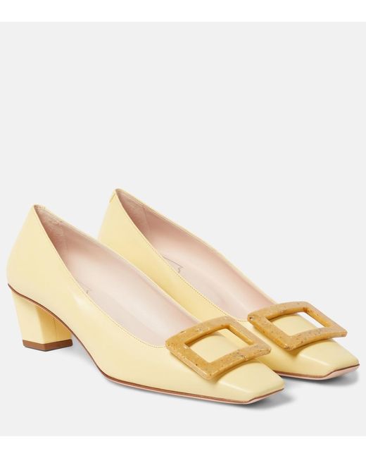 Roger Vivier Metallic Belle Vivier 45 Leather Pumps