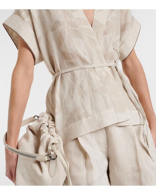 Brunello Cucinelli White Linen Top