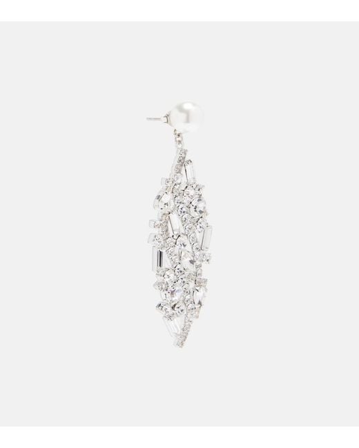 Magda Butrym White Embellished Earrings