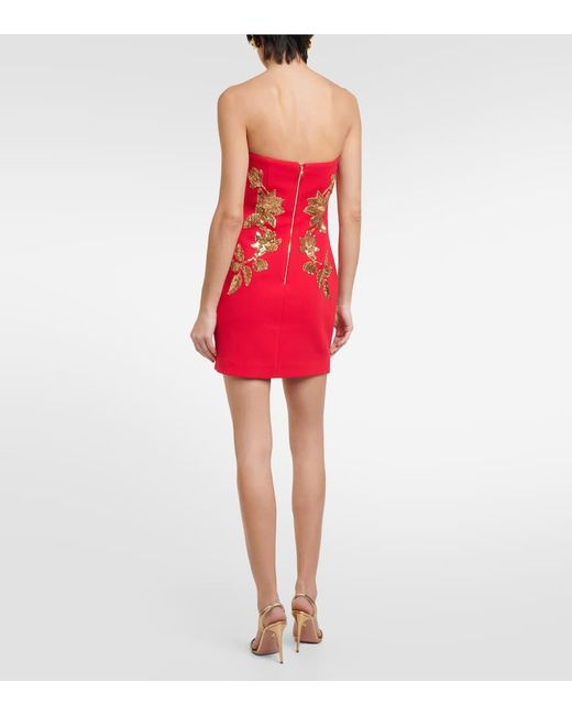 Rebecca Vallance Red Versailles Sequined Crepe Minidress