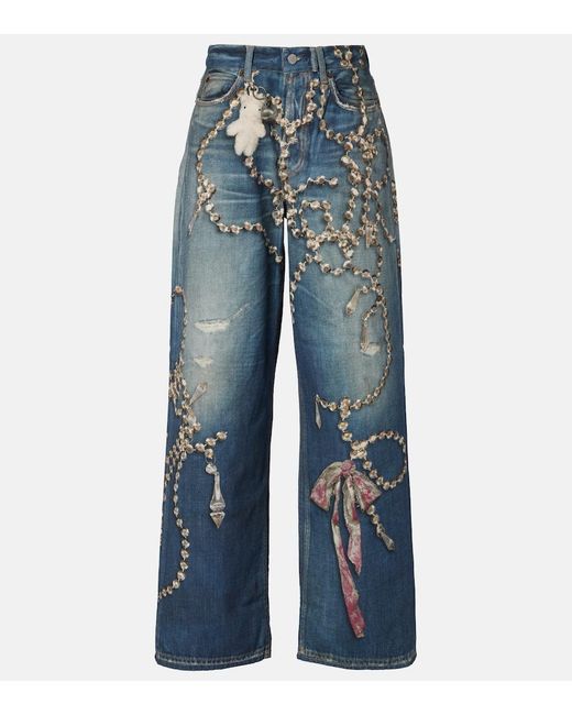 Acne Blue 1981 Trompe L'Oil Wide-Leg Jeans