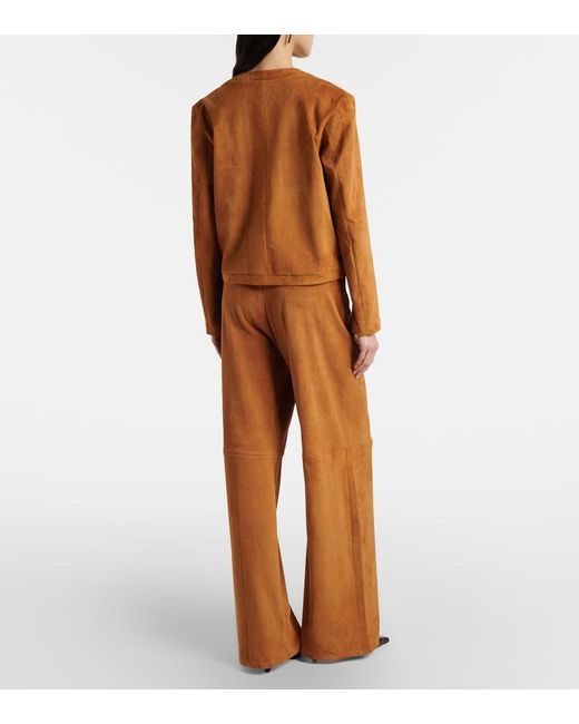 Stouls Brown Mytheo Suede Wide-Leg Pants