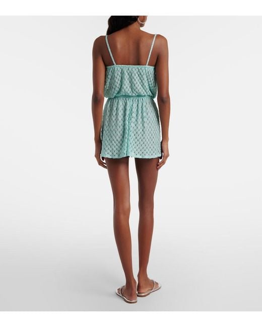 Missoni Blue Open-Knit Lame Romper