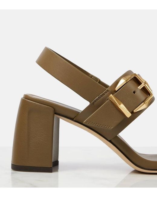Jimmy Choo Brown Hawke 70 Leather Sandals