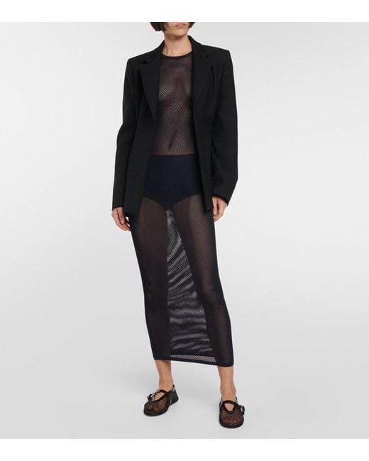 Alaïa Blue Archetypes Fishnet Gown