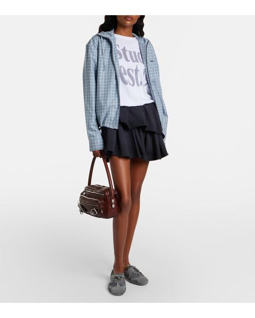 Acne Blue Checked Technical Jacket