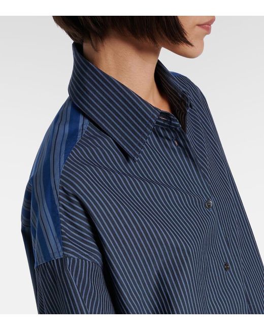 J.W. Anderson Blue Striped Cotton Poplin Shirt Dress