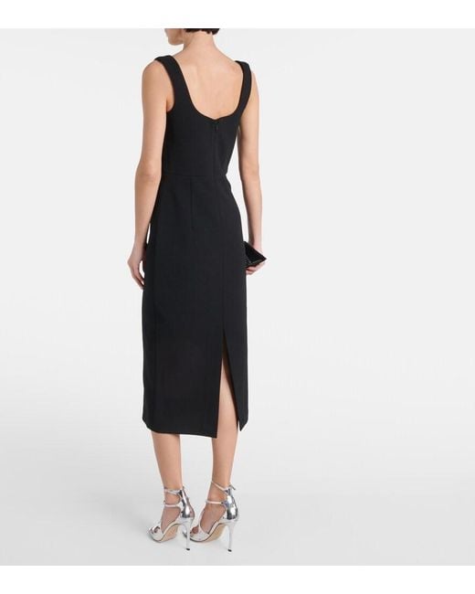 Rebecca Vallance Black Juliana Crystal-Embellished Midi Dress