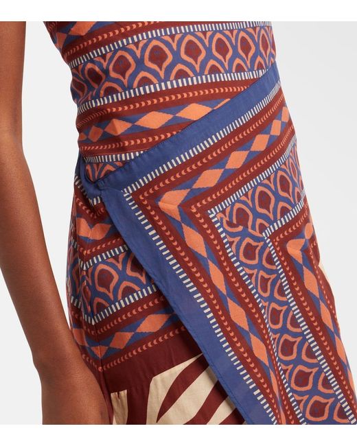 Johanna Ortiz Red Printed Wrap Dress