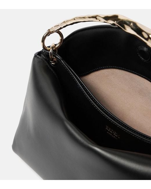 Erdem Black Bloom Medium Leather Tote Bag