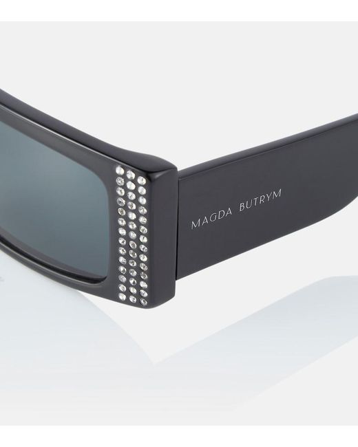 Magda Butrym Blue Crystal-embellished Square Sunglasses