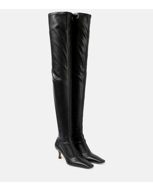 Proenza Schouler Black Faux Leather Over-The-Knee Boots