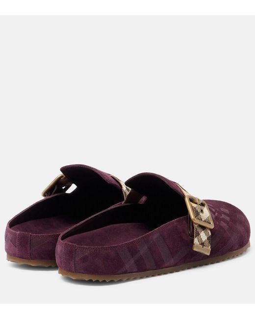Burberry Purple Urchin Suede Clogs