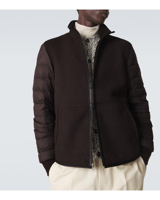 Moncler Brown Reversible Shearling Down Jacket for men