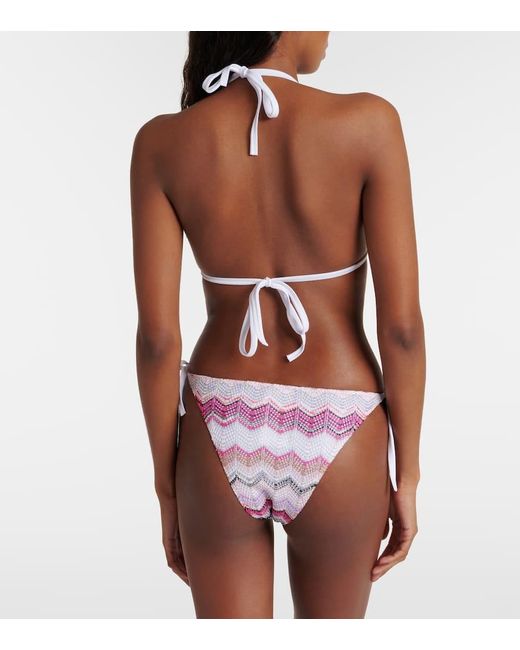 Bikini de croche en zigzag Missoni de color White