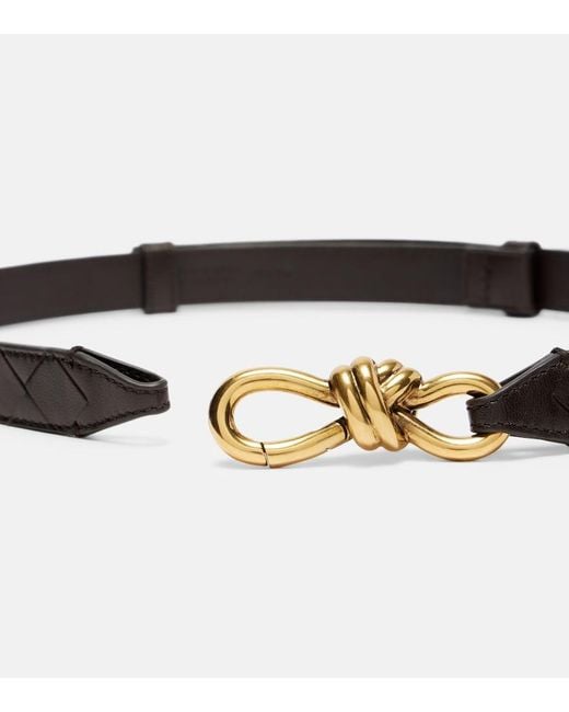Bottega Veneta Black Knot Intrecciato Leather Belt