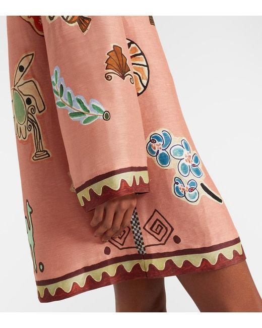 ALÉMAIS Pink X Lrnce Laurence Linen And Silk Minidress