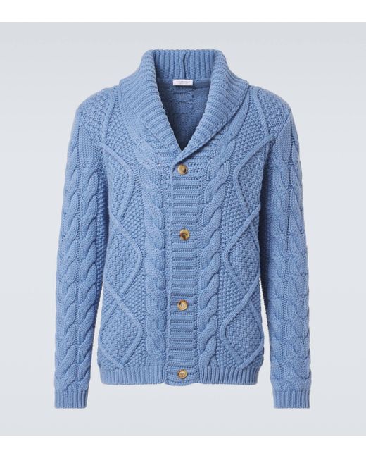 Gabriela Hearst Blue Cable-knit Cashmere Cardigan for men