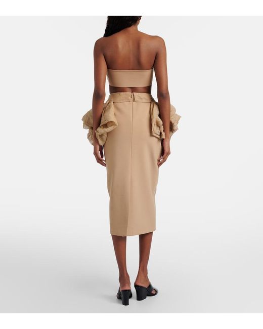 Max Mara Natural Baccano Peplum Pencil Skirt