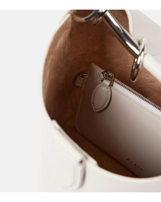 Alaïa White Ring Medium Leather Bucket Bag