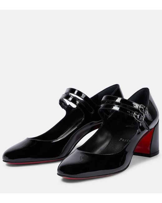 Christian Louboutin Black Miss Jane 55 Patent Leather Pumps