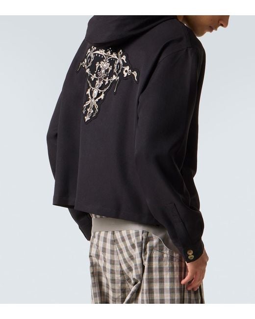 Kiko Kostadinov Black Slatina Embroidered Hoodie for men