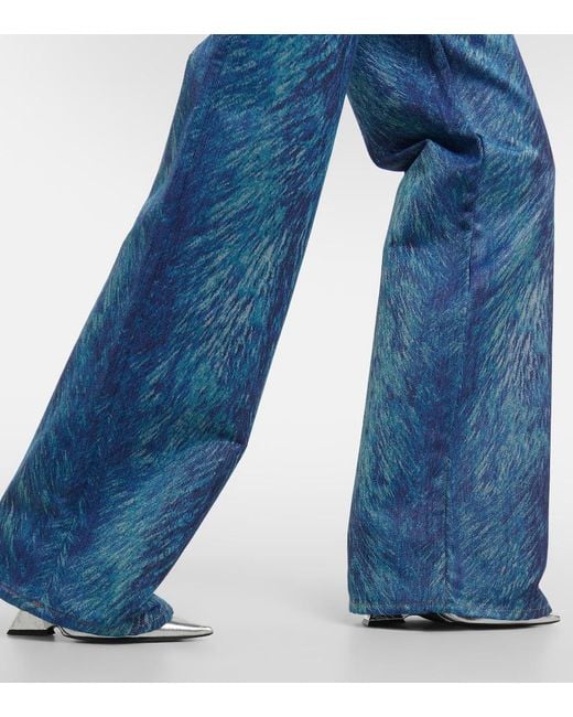 Jeans Flared Estampados Area de color Blue
