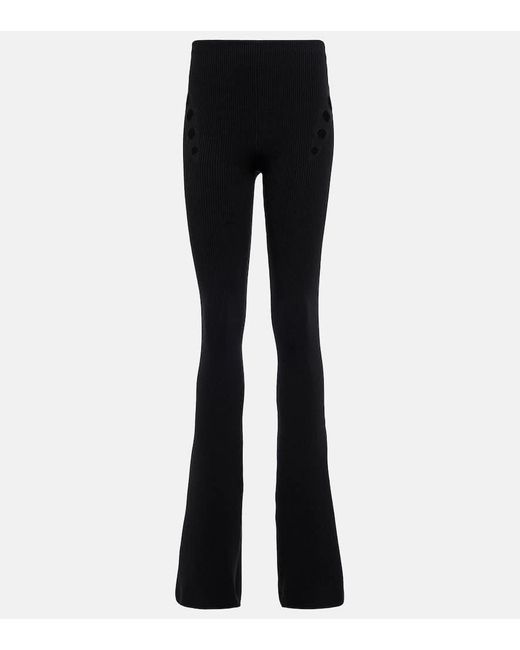 Jean Paul Gaultier Black High-Rise Hose aus Wolle