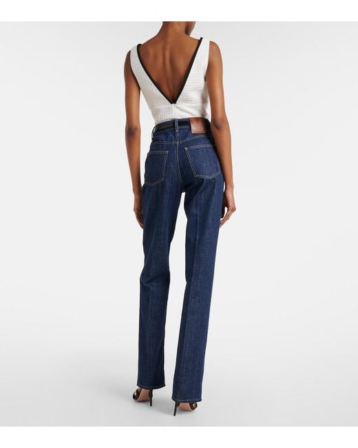 Valentino Blue High-Rise Straight Jeans