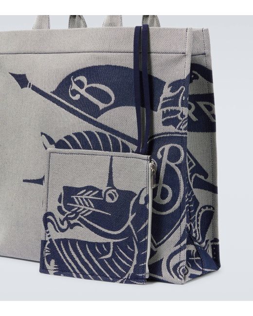 Burberry Blue Ekd Medium Canvas Tote Bag for men