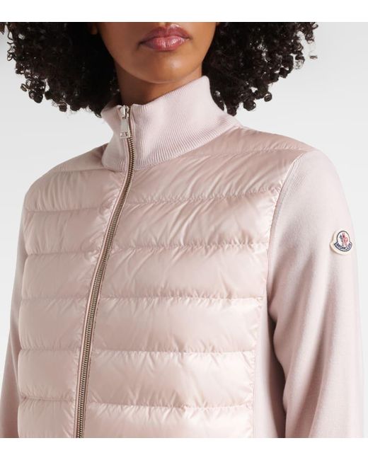 Moncler Pink Daunenjacke Mit Wolle
