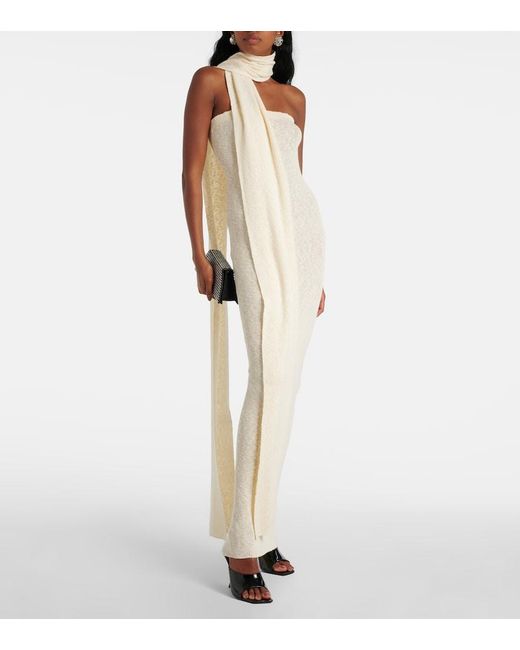 Magda Butrym White Scarf-Detail Linen And Cotton Maxi Dress