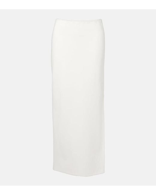 Khaite White Lilth Crepe Jersey Pencil Skirt