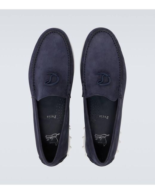 Chaussures Bateau Moonboat En Cuir Christian Louboutin pour homme en coloris Blue