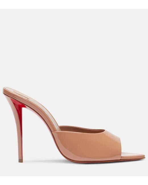 Christian Louboutin Brown Miss Z 100 Patent Leather Mules