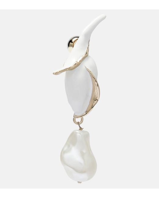 Orecchini Pendenti Con Perle di Erdem in White