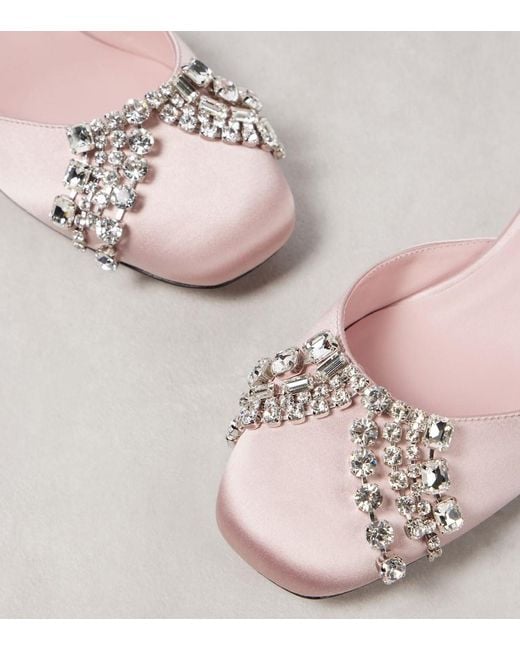 Jimmy Choo Pink Verity 45 Embellished Satin Pumps