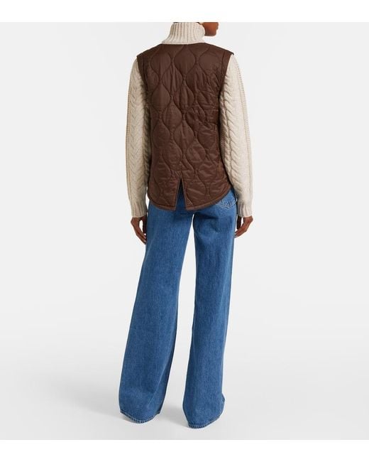 Veronica Beard Brown Patra Quilted Wool-Trimmed Jacket