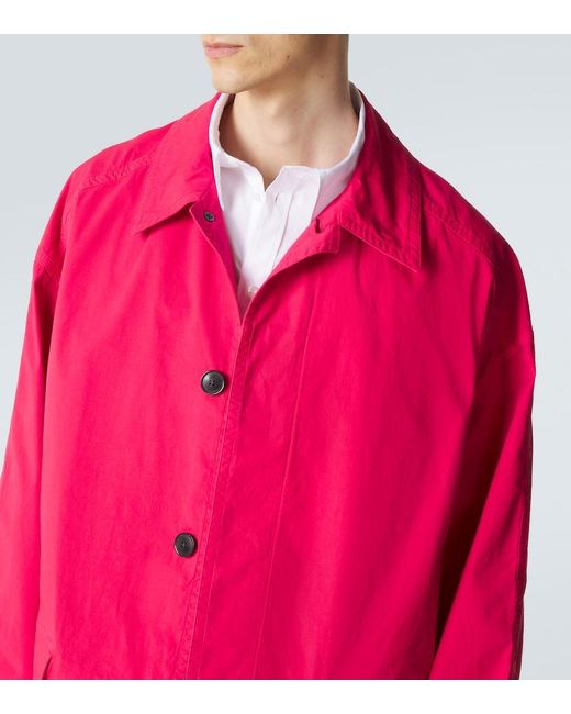 Dries Van Noten Pink Robin Cotton Coat for men