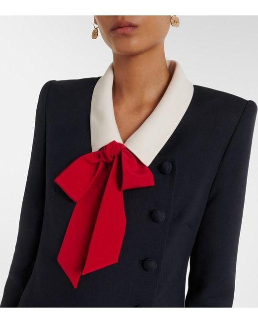 Valentino Blue Crepe Couture Tie-Neck Minidress
