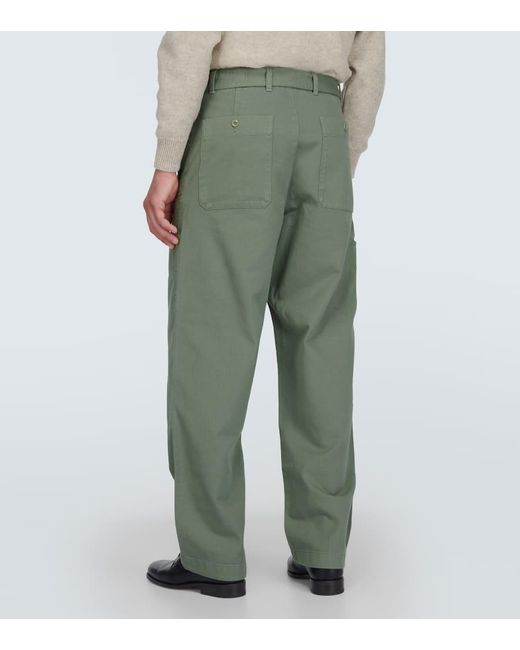 Pantalones de denim con cinturon Lemaire de hombre de color Green