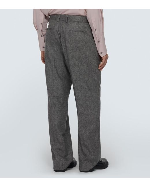 Winnie New York Gray Wool And Mohair Straight Pants for men