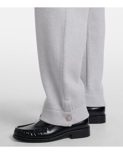 God's True Cashmere Gray Cashmere Straight Pants With Rose Quartz