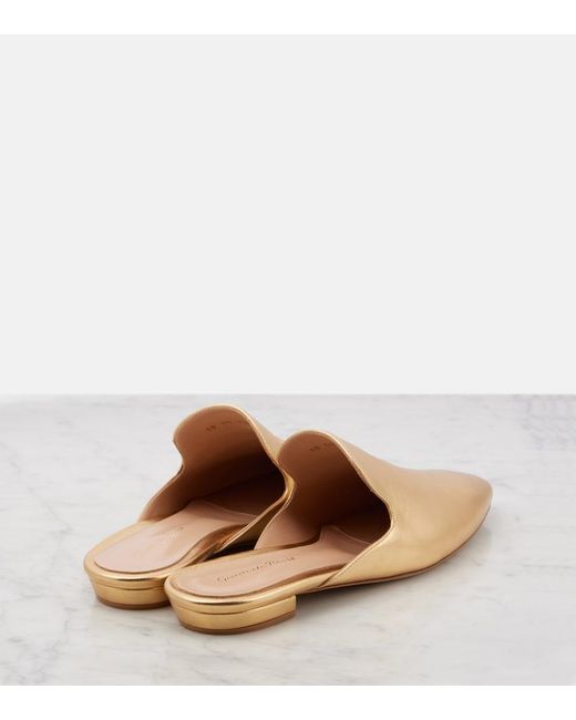 Gianvito Rossi Natural Raja Metallic Leather Mules