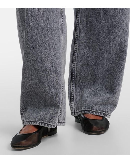 SLVRLAKE Denim Gray Cassie High-Rise Wide-Leg Jeans