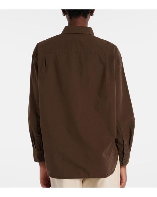 Nili Lotan Brown Amante Cotton Poplin Shirt
