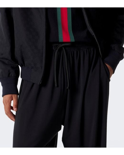 Gucci Blue Jersey Wide-Leg Pants for men