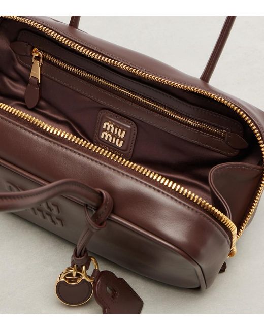 Miu Miu Brown Beau Leather Shoulder Bag
